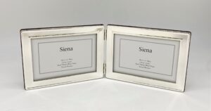 Dbl Border Plain Siena Silverplate 4×6 Dbl. Horz Frame