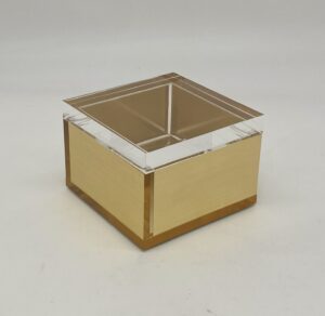 4″ x 4″ x 2.75 – Acrylic Gold Square Box Small