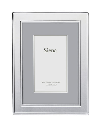Dbl Border Plain Siena Silverplate 4×6 Dbl Vert Frame