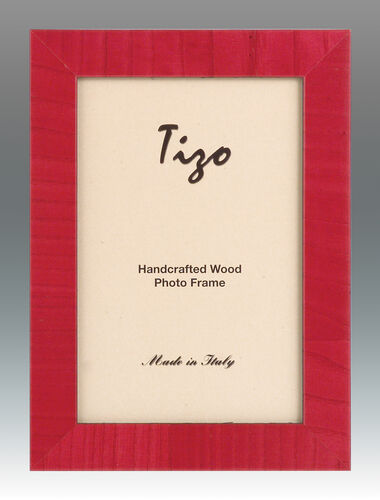 Narrow Natural Grain Italian Wood Frame, Red