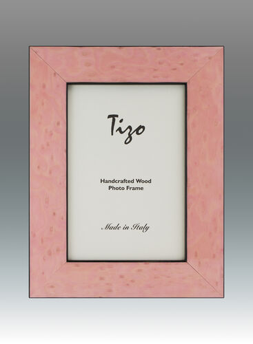 Wide Burl Pattern Italian Wood Frame, Pink – 4 x 6