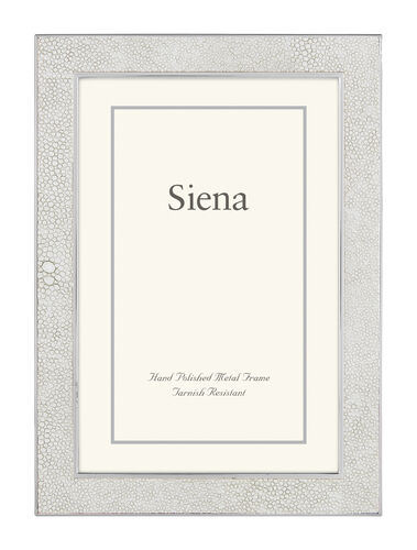 White Shagreen Siena Silverplate Frame – 4 x 6