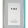 Narrow Enameled Siena Silverplate Frame, Baby Blue with Silver