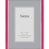 Narrow Enameled Siena Silverplate Frame, Hot Pink with Silver