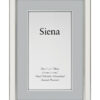 Narrow Enameled Siena Silverplate Frame, White with Silver