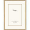 Narrow Enameled Siena Silverplate Frame, White with Gold