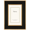 Wide Enameled Siena Silverplate Frame, Black with Gold