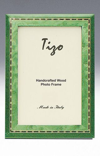 Mid Inlaid Italian Wood Frame, Green – 4 x 6