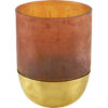 Large Handblown Glass Votive - Brown with Gold