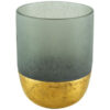 Large Handblown Glass Votive - Gray with Gold