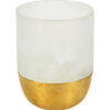 Large Handblown Glass Votive - White with Gold 5.25" H