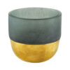 Small Handblown Glass Votive - Gray with Gold