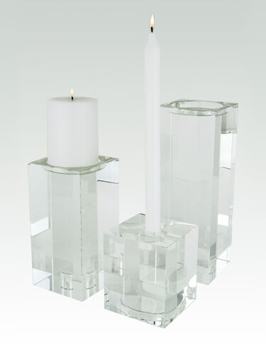 Large – Crystal Glass Pillar Candleholder