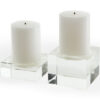 Crystal Glass Pillar Candle Holder Small - 4" x 4" x 1.5" H