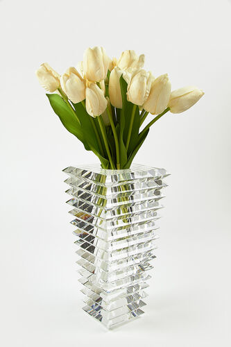 Small – Crystal Inverted Pyramid Cut Vase