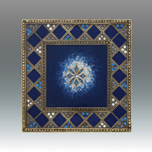 Jeweled Square Coaster - Blue
