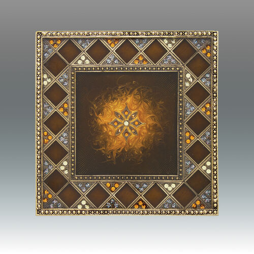 Jeweled Square Coaster - Brown