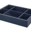 Faux Leather Divided Valet Tray - Blue