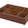 Faux Leather Divided Valet Tray - Camel