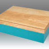 Two-Tone Natural Wood Empty Box - Turquoise