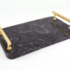 Cheese Board 8x13 Grey w/Gold Handle