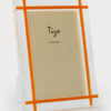 Lucite Frame Gold Metal w/ Orange Inlay Design