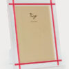 Lucite Frame Gold Metal w/ Pink Inlay Design