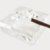 Crystal Glass Square Ashtray Large