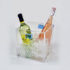 8.5 x 8.5 x 8.5 - Clear Wine Cooler with Blue Handles - Image 2