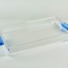 Clear Tray with Blue Handles "12 x 8"