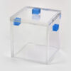 Clear Ice Bucket with Blue Handles w/ Lid 6 x 6 x 6