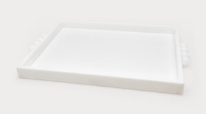 12″x16″ – Acrylic Tray with Bubble Handles White