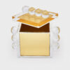 4"x4"x3.75" - Acrylic Box Gold w/Balls - Image 2