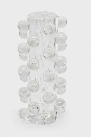 7.75″ Tall – Crystal Glass  Bud Vase “Scattered Balls”