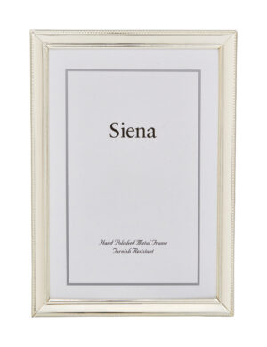 5 x 7 – Siena Narrow Beveled Beaded Silverplate frame