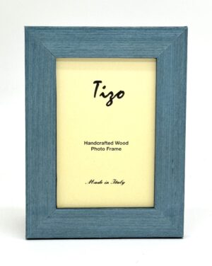 Wide Burl Pattern Italian Wood Frame, Baby Blue