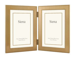 Narrow Dbl Bead Siena Silverplate Frame, Gold