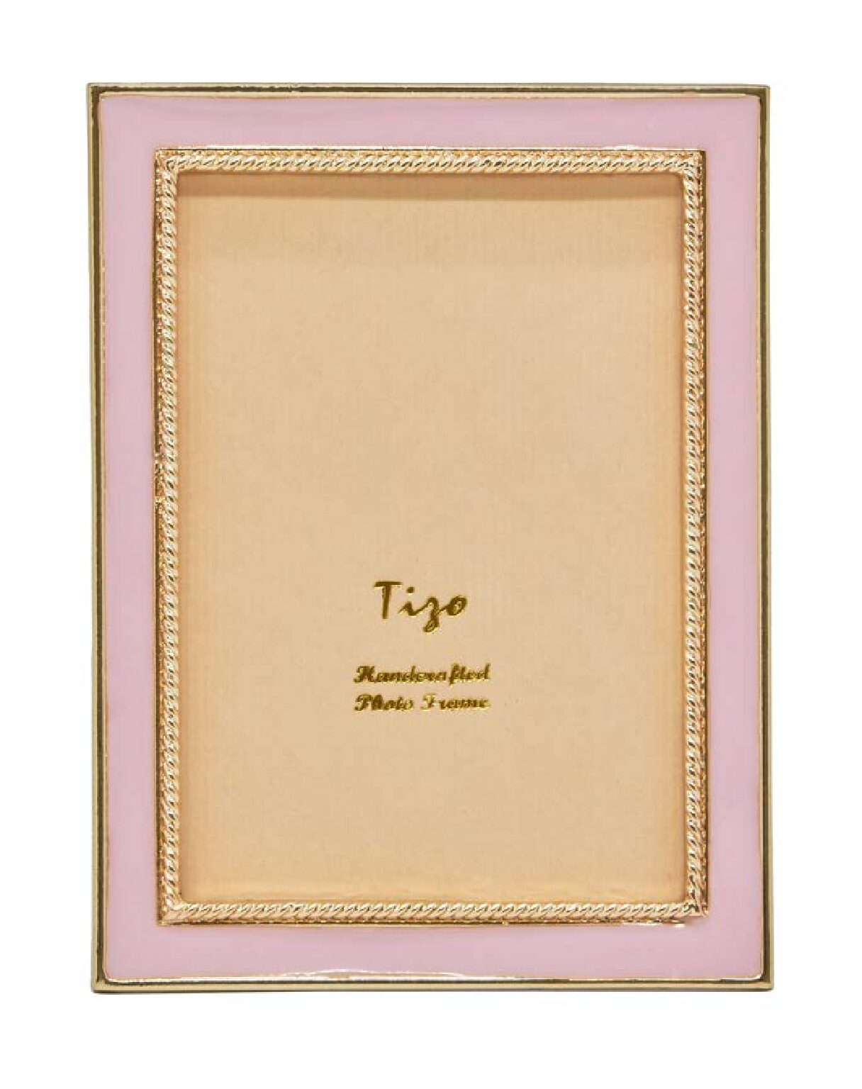 Enameled Gold Frame Pink