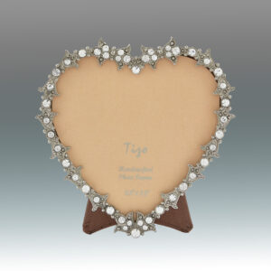 3×3 – Embellished Floral Heart Shape Jeweltone Frame with Crystals