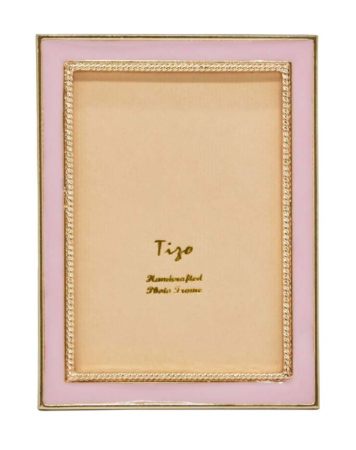 Enameled Gold Frame Pink