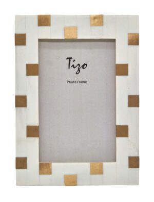 Bone Resin/Brass Frame White