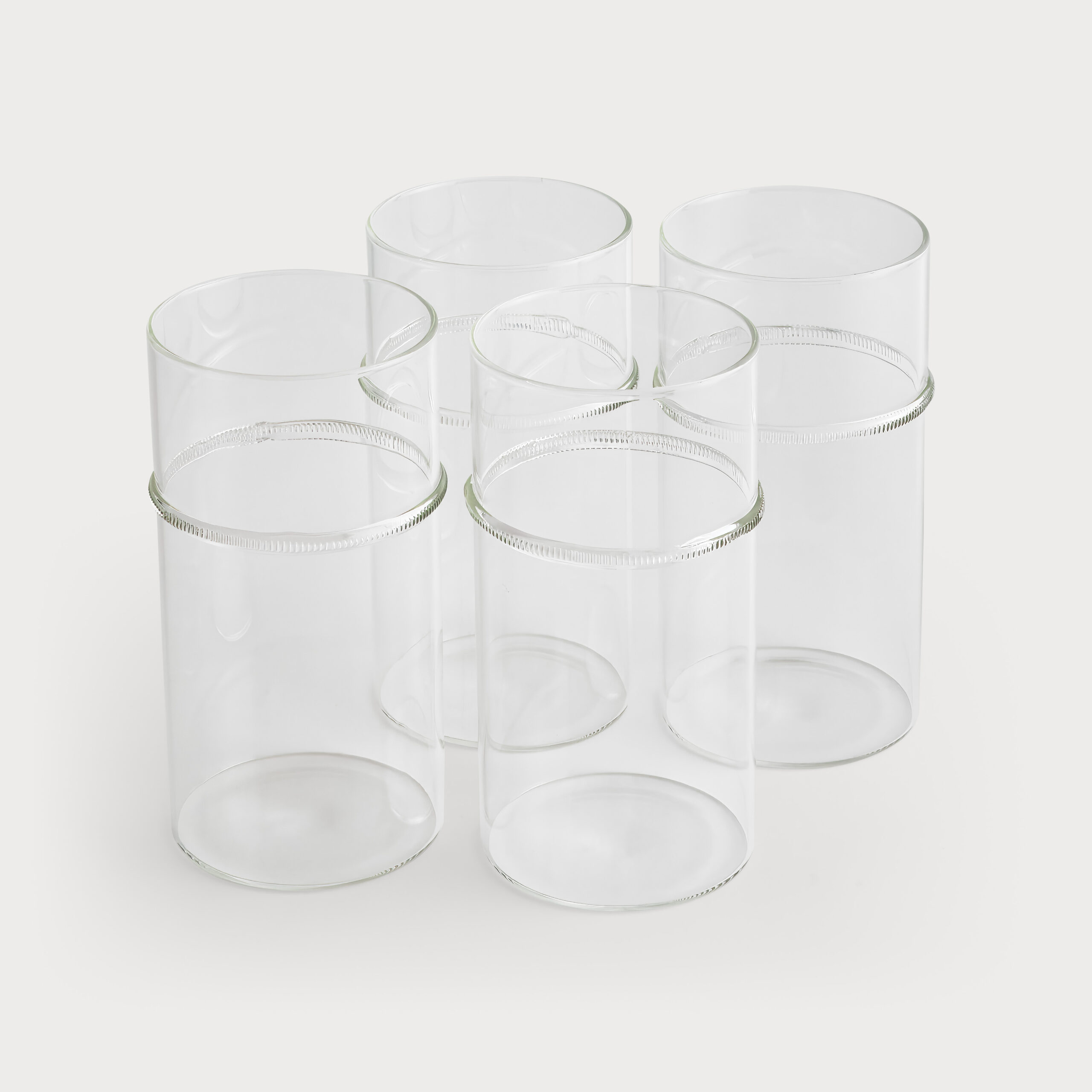Glass Set/4 Hiball w/ Clear Band