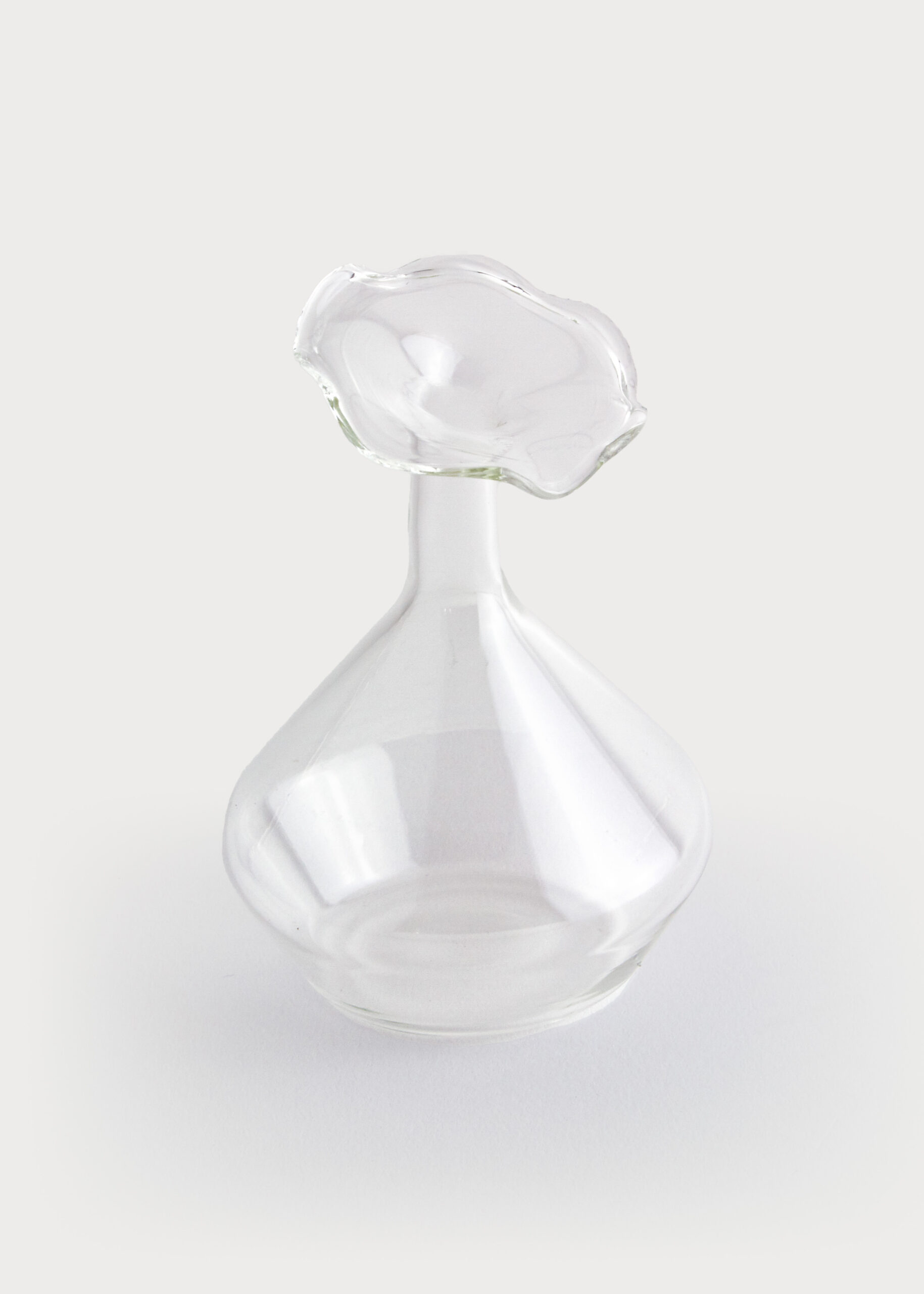 Glass Vase Angeled Neck Clear