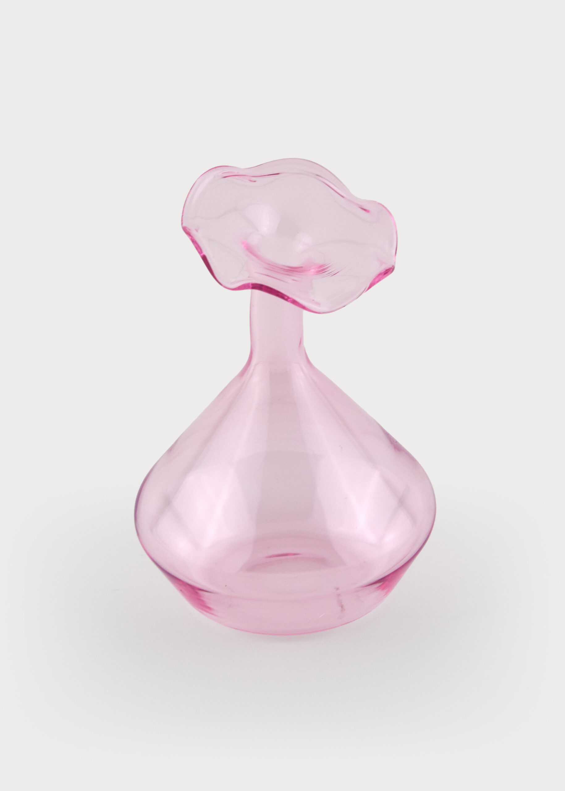 Glass Vase Angeled Neck Pink