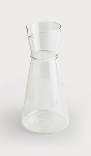 Glass Wine Carafe w/Clear Band