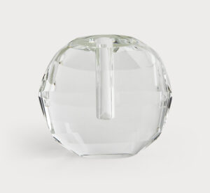 Crystal Glass Round Optic Vase Small