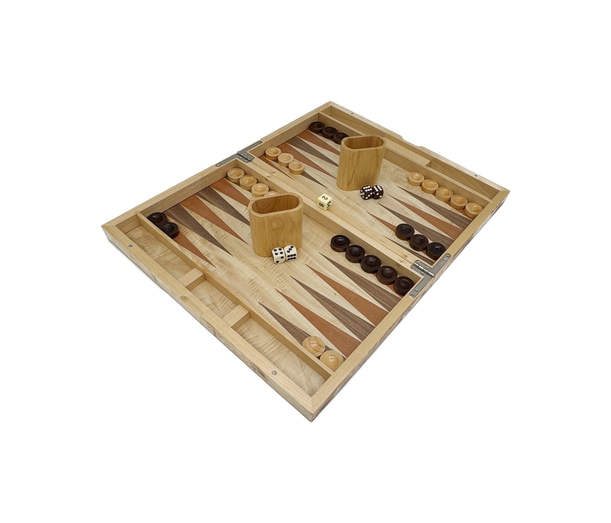 Backgammon 15″ Natrual Burl Tan
