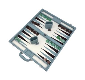 Backgammon 18″ Faux Leather Light Blue