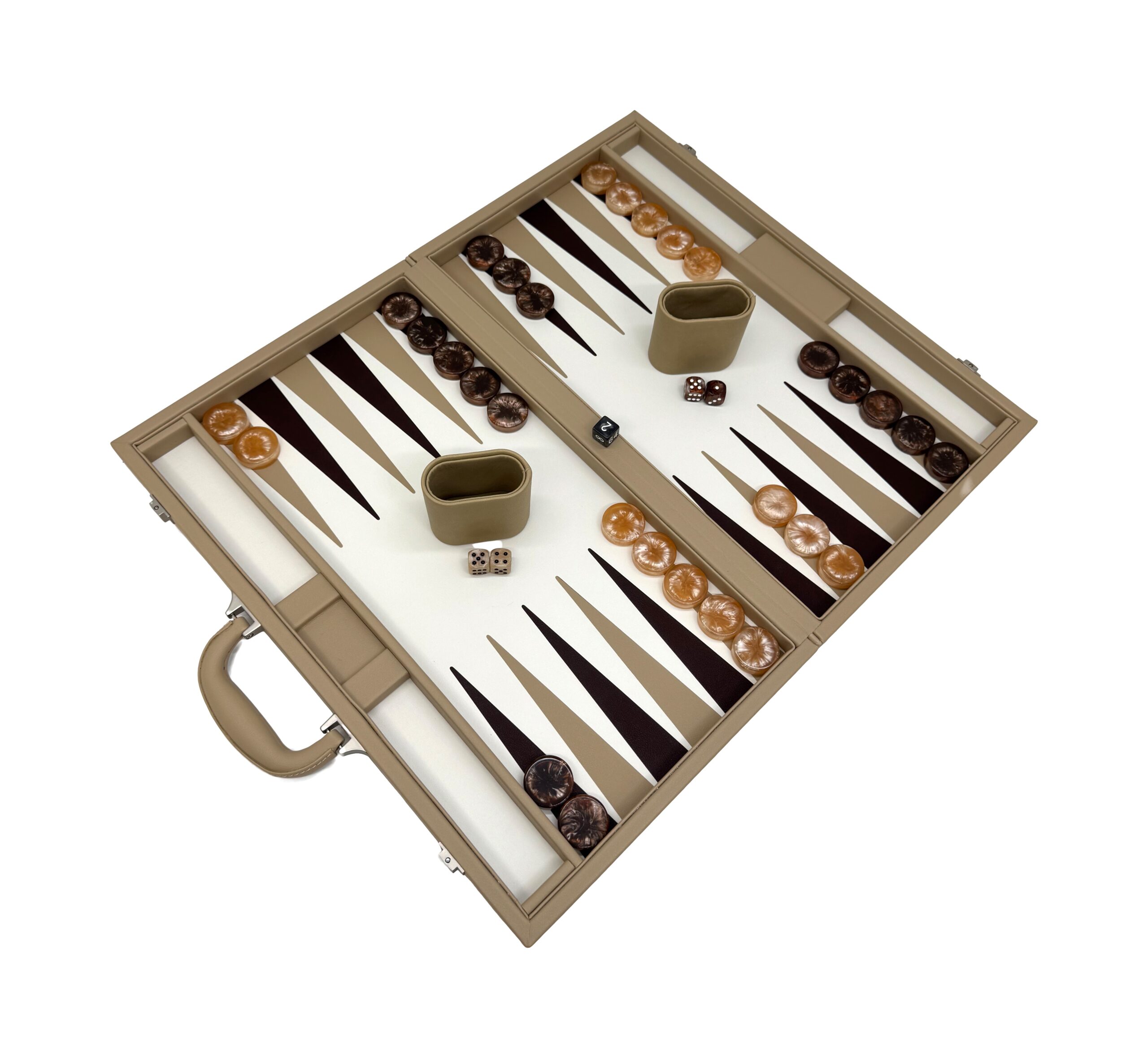 Backgammon 18″ Faux Leather Tan