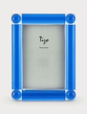 4X6 – Crystal Glass Frame 4 Corner Ball Blue